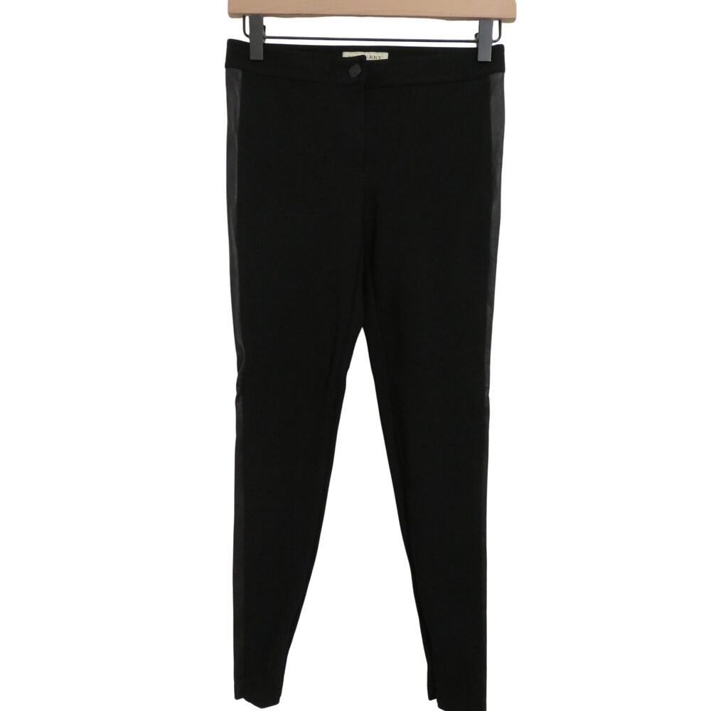 Burberry Women Sz 6 Black Skinny Ankle Pants Zip Hem Quiet Luxury Office Siren